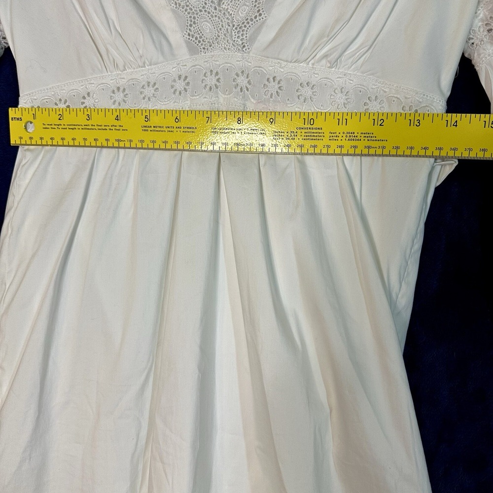 Flavio Castellani Italian White Lace Long Sleeve Dress US size 2 Italy Size 38 - Picture 11 of 16